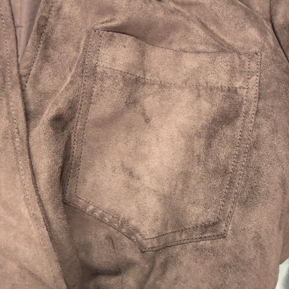 Banana Republic LS Vegan Suede Costa Coffee Dress 10 Petite Brown - Picture 6 of 14